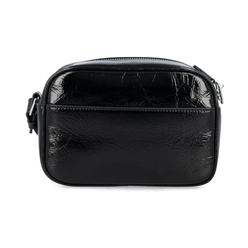 Courrèges Zwarte Patentleren Crossbody Tas Black Dames