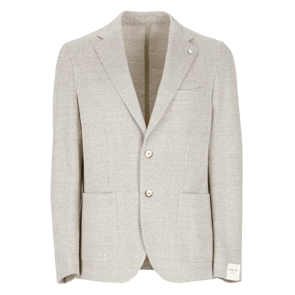 Lubiam Beige Linnen en Katoenen Jas Beige Heren