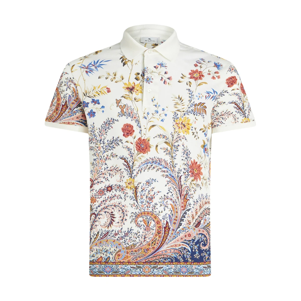 ETRO Bloemen Paisley Print Polo Shirt Multicolor Heren
