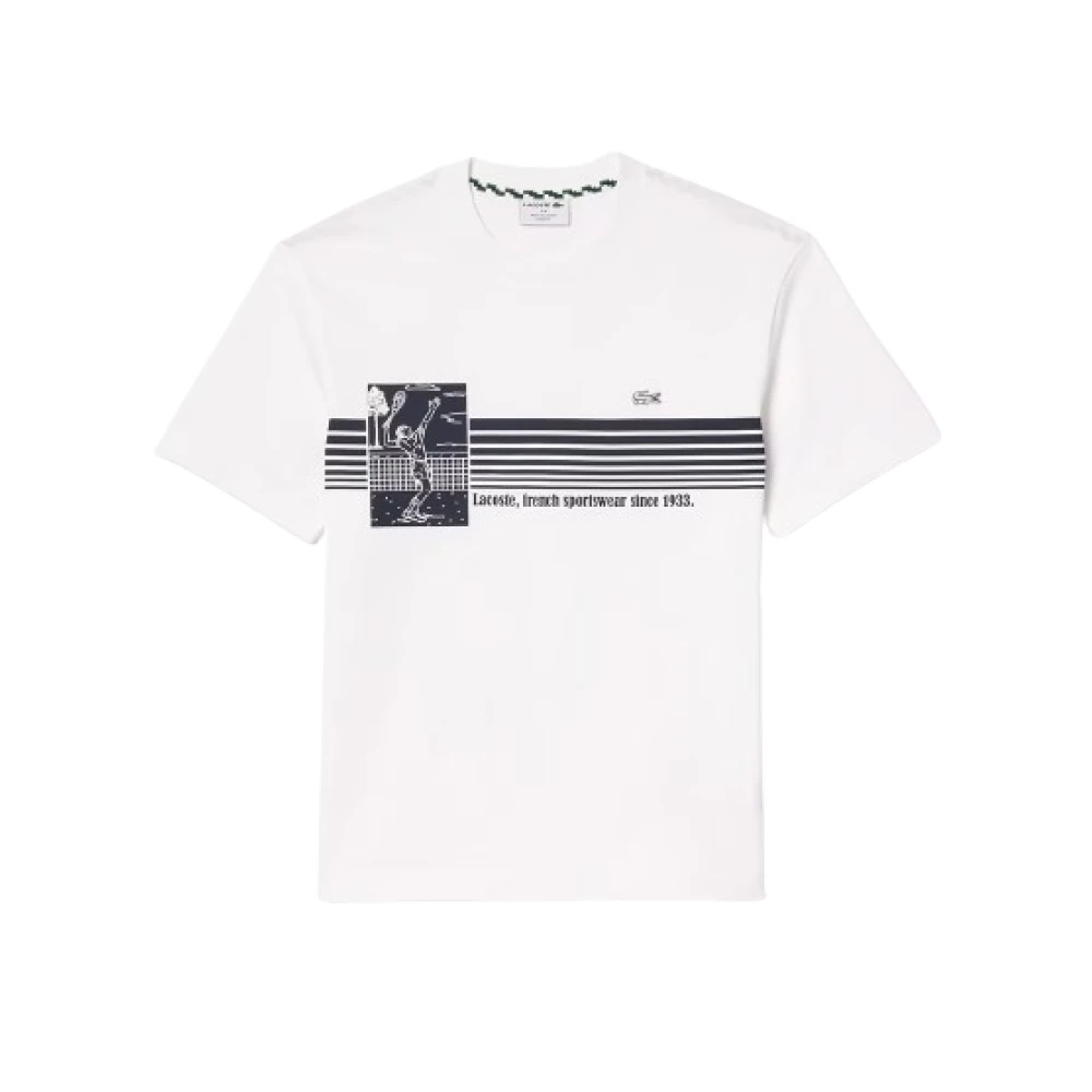 Lacoste Franse Tennisprint T-shirt White Heren