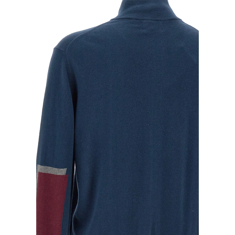 LA MARTINA Heren Blauwe Zip Sweater Blue Heren