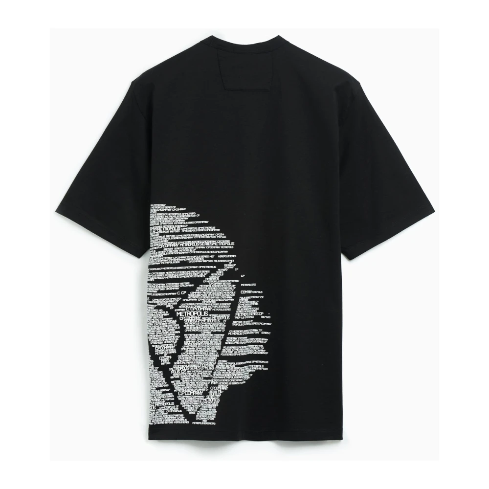 C.P. Company Retro Getekende Grafische T-Shirt Zwart Black Heren