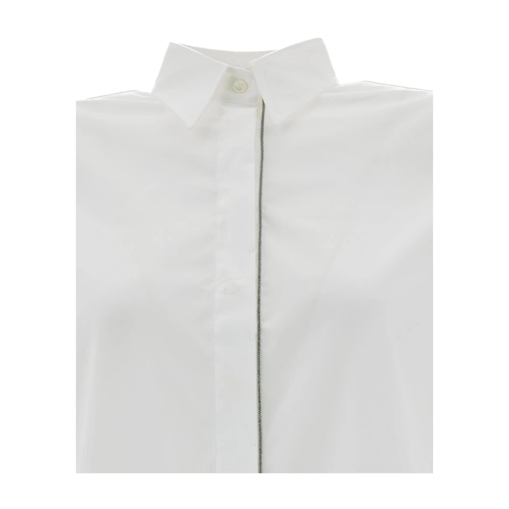 BRUNELLO CUCINELLI Witte Poplin Overhemd White Dames