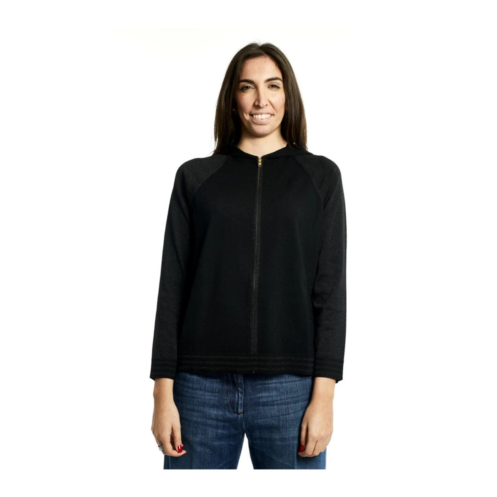 Marina Rinaldi Stijlvolle Fleece Trui Black Dames
