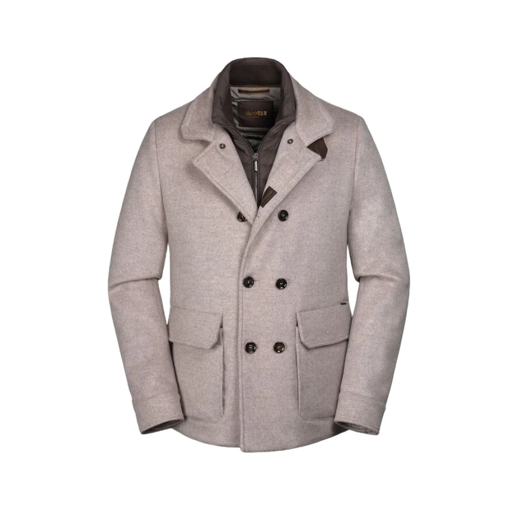 Moorer Men's Beige Down Jackets, 2XL, Double-Breasted Sahariana