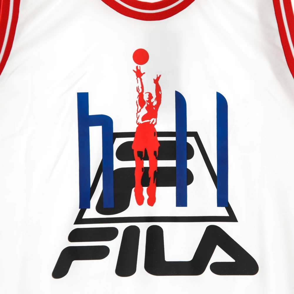 Fila Basketbalstijl Tanktop Wit Zwart White Heren