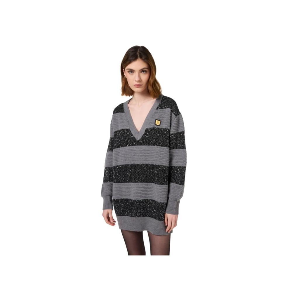 Elisabetta Franchi Stijlvolle Jurken Collectie Gray Dames