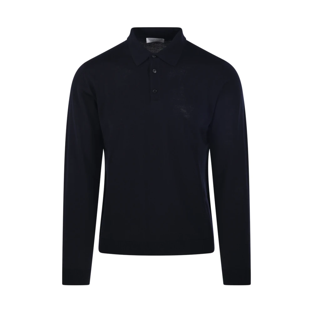 Roberto Collina Mannelijk Blauw Tops Heren, M, Polo Ml