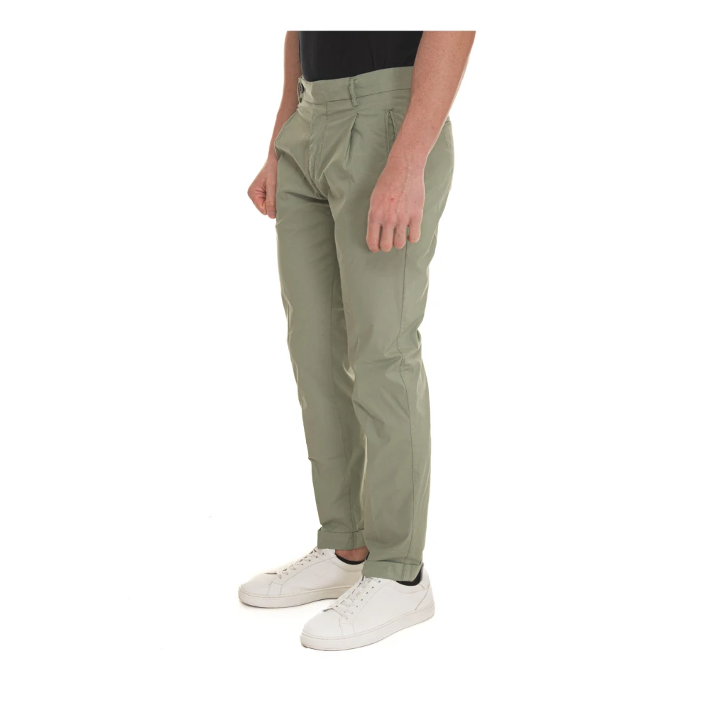 Berwich Stone Washed Retro-GD Chino Broek Green Heren
