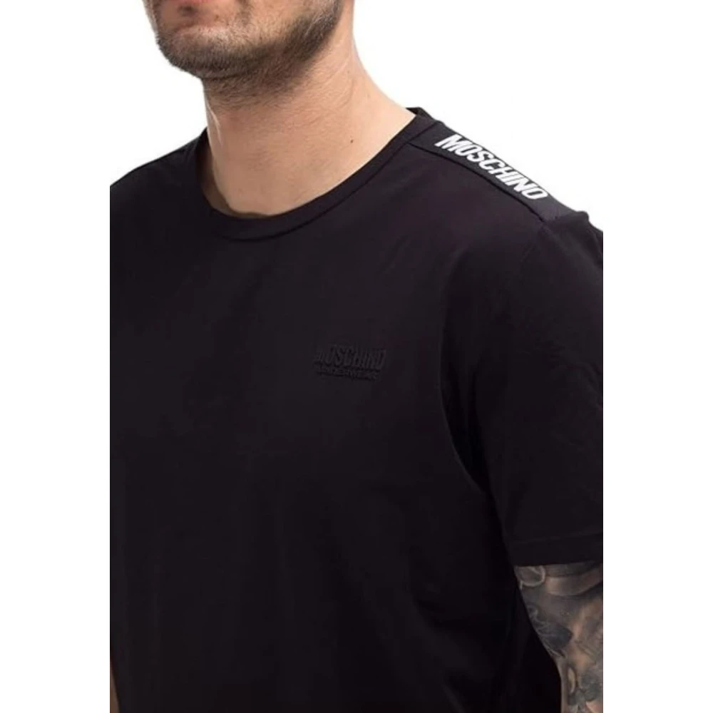 Moschino Heren Logo Band T-Shirt Black Heren