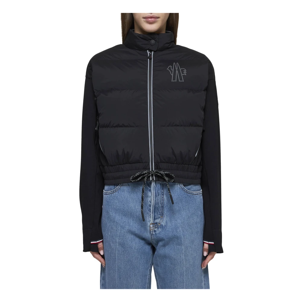 Moncler Zwarte Gebreide Gewatteerde Vest Black Dames
