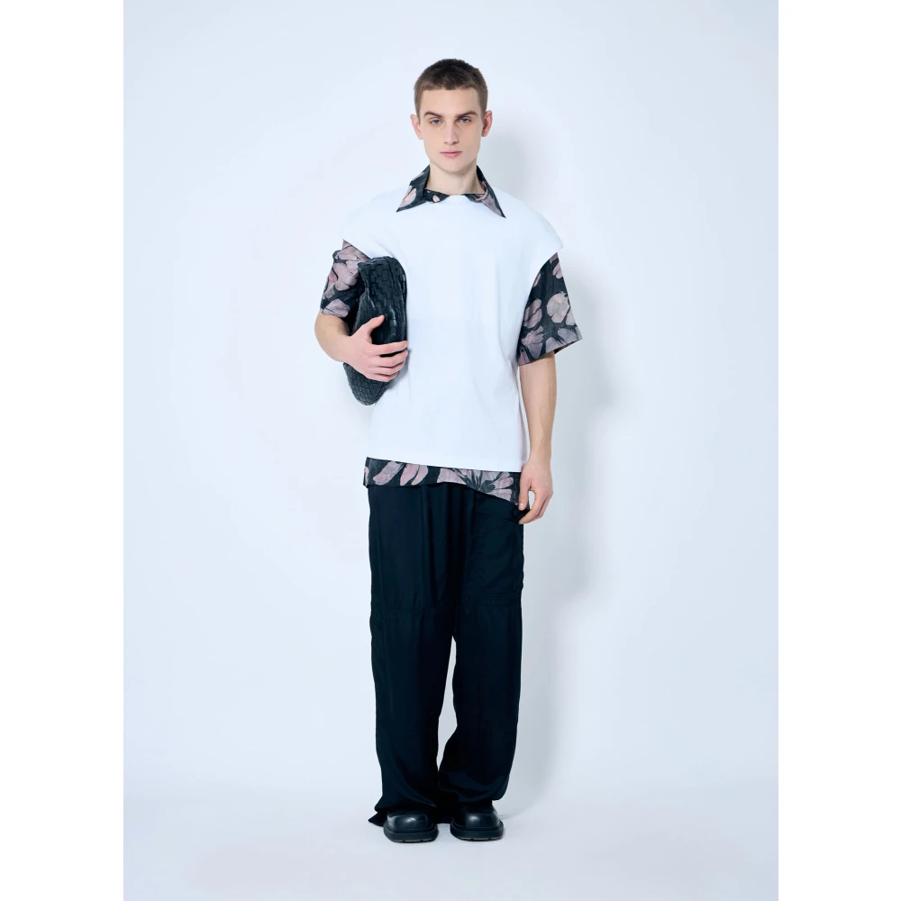 Dries Van Noten Katoenen Crewneck Drop-Shoulder T-Shirt White Heren