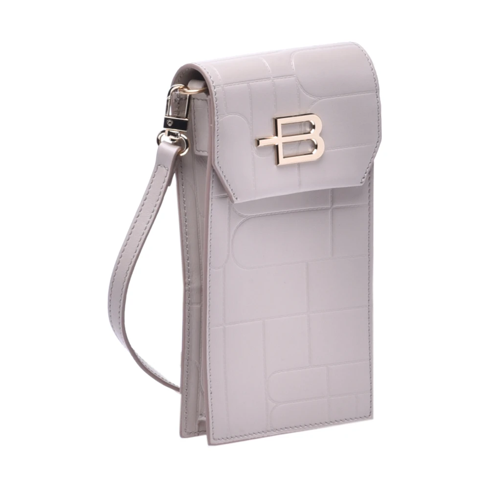 Baldinini Taupe leather phone holder Beige Dames