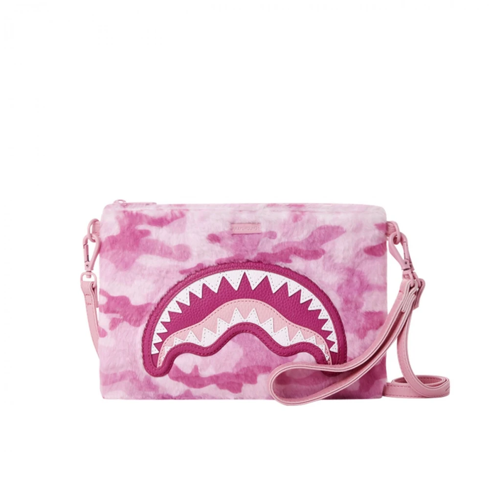 Sprayground Rosa Päls Camo Clutch Väska Pink, Herr