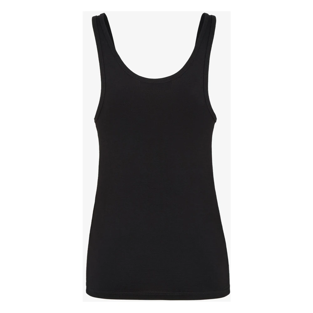 Fendi Zwart Mouwloos Katoenen Top Black Dames