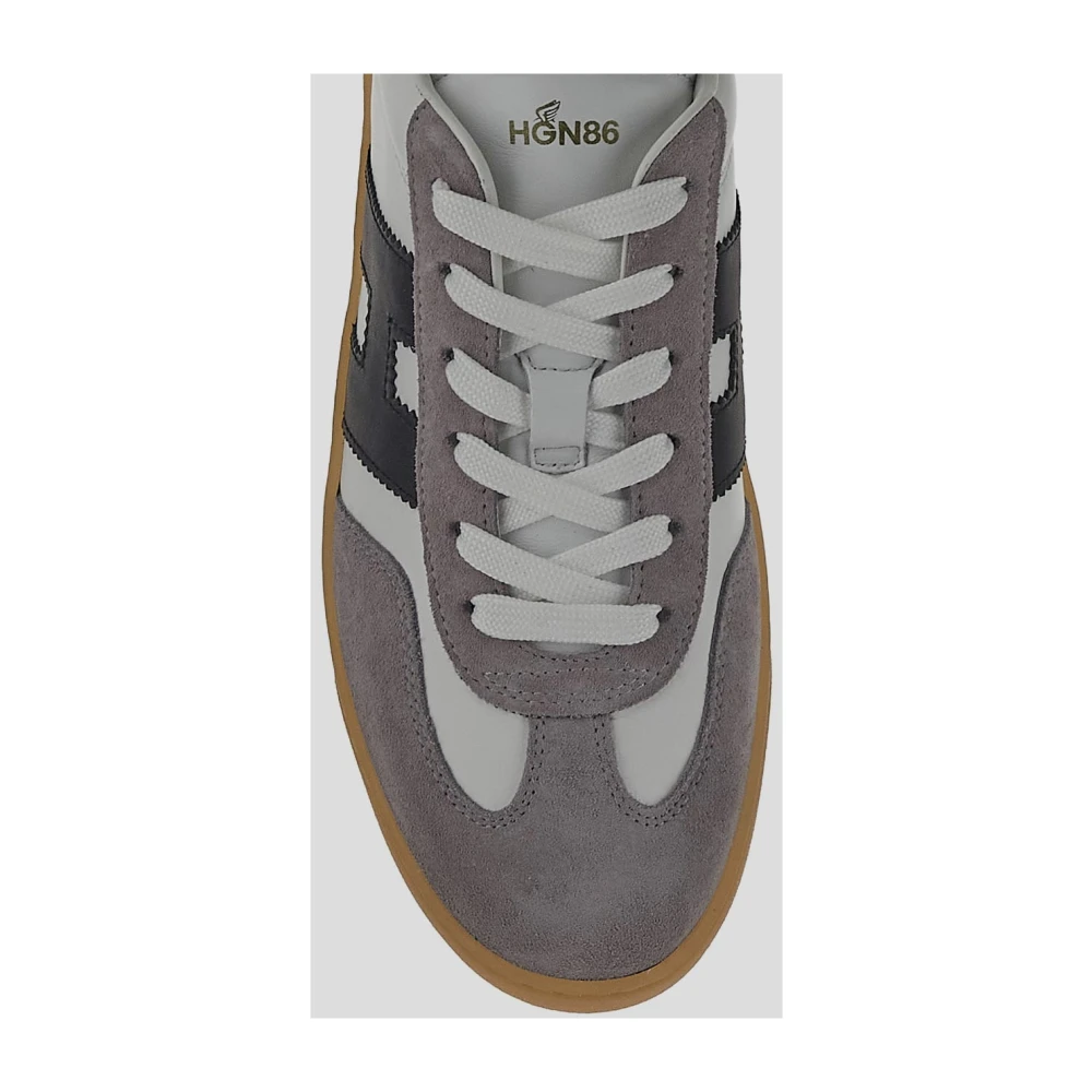 Hogan Leren Vetersneaker Gray Heren