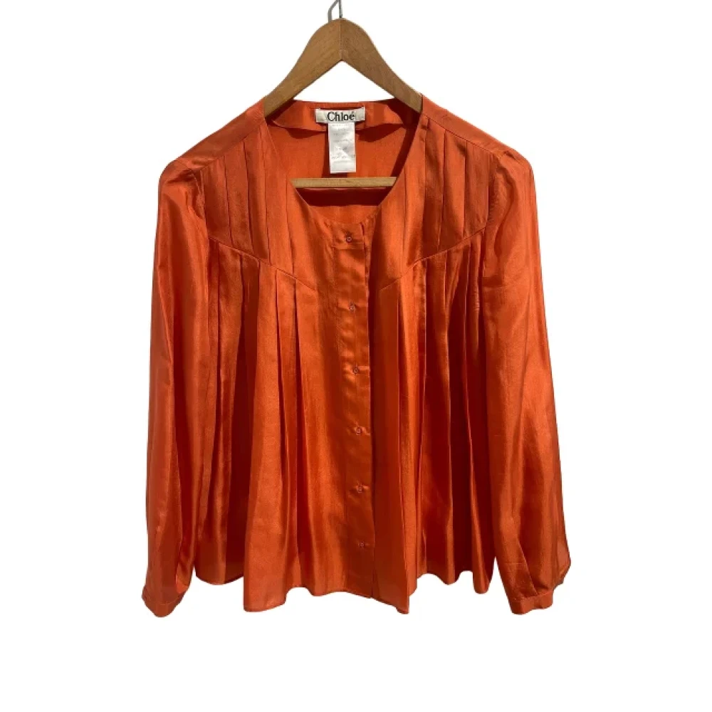 Chloé Pre-owned Silk tops Orange Dames