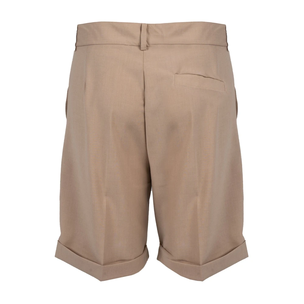 Xagon Man Eenvoudige Shorts Rits Knoop Zakken Italië Beige Heren