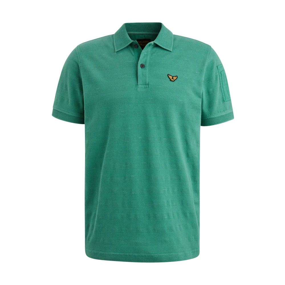 PME Legend Jacquard Piqué Korte Mouw Polo Green Heren