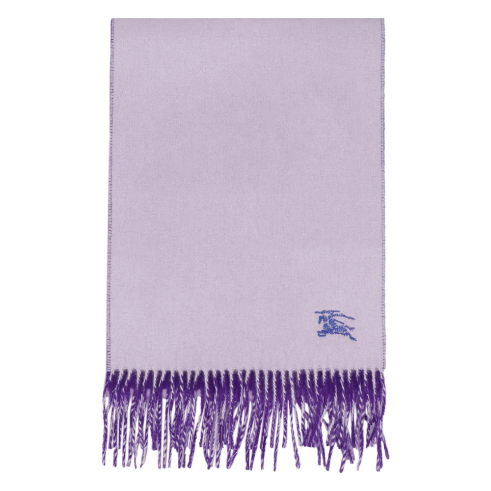 Burberry Cashmere Sjaal met Franjes Purple Unisex