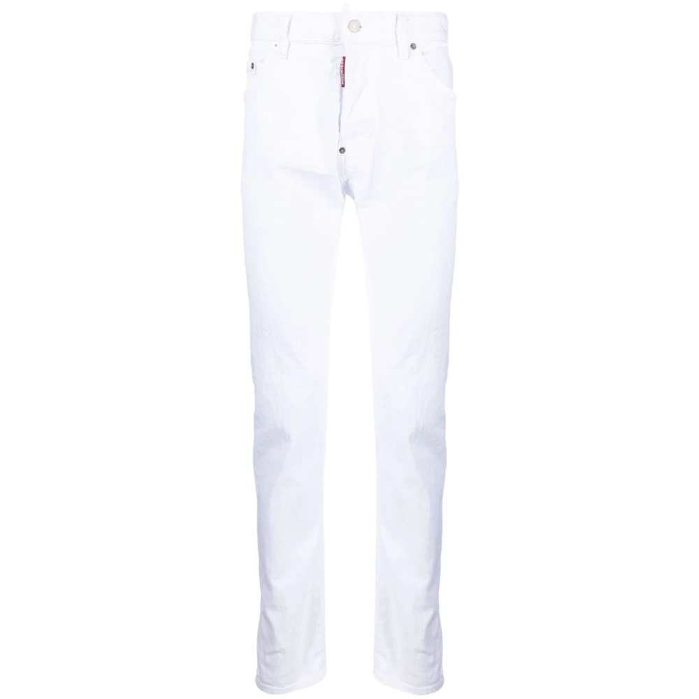 Dsquared2 Vita Jeans med 3,5 cm Klack White, Herr