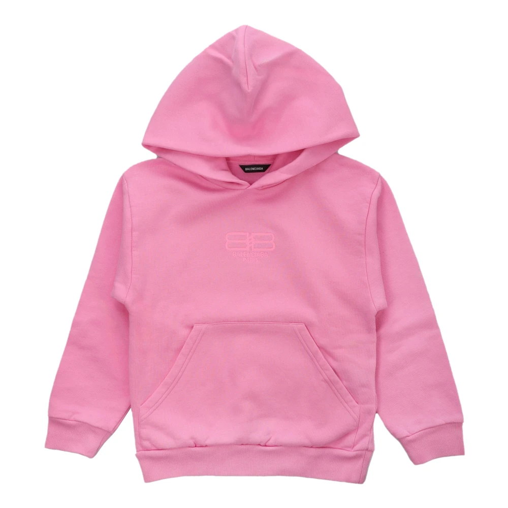 Balenciaga Paris Icon Hoodie i Rosa Pink, Flicka