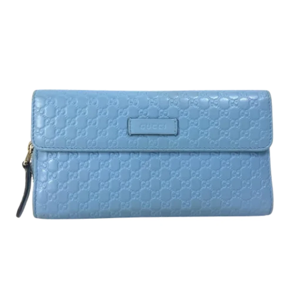 Gucci Vintage Pre-owned Leather wallets Blue Dames