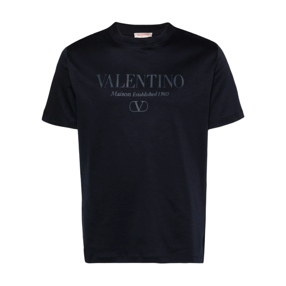 Valentino Garavani Blauwe T-shirts Polos voor mannen Blue Heren