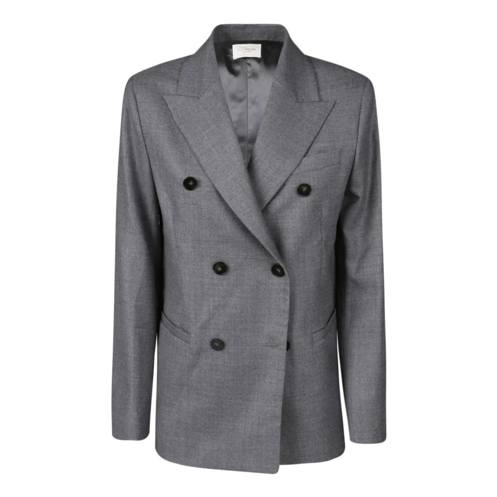 Montedoro Double-breasted jas met peak revers Gray Dames
