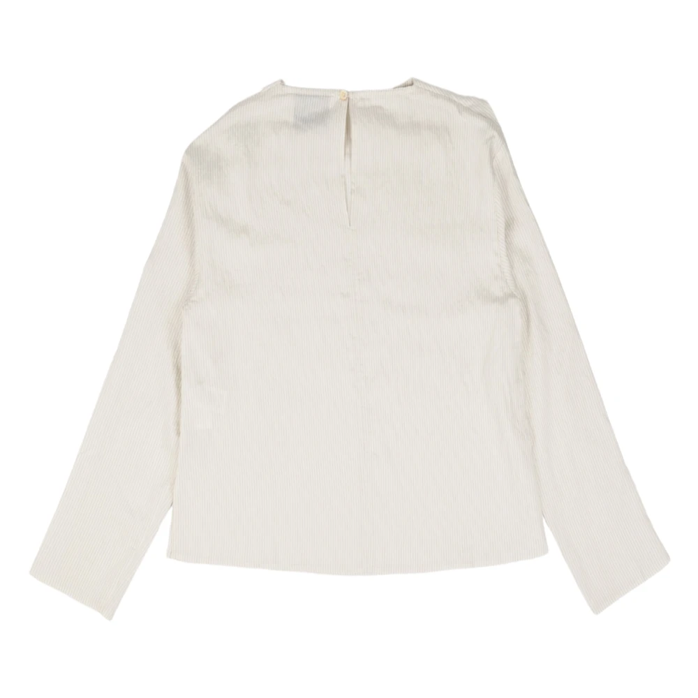 Studio Nicholson Drape Sleeve Top in Bianco Beige Dames