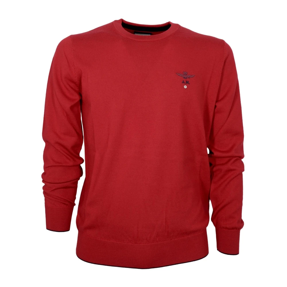 Aeronautica Militare Mannelijk Rood Hoodies & Sweatvesten Heren, 2XL, Wol, Casual Rode Wollen Trui