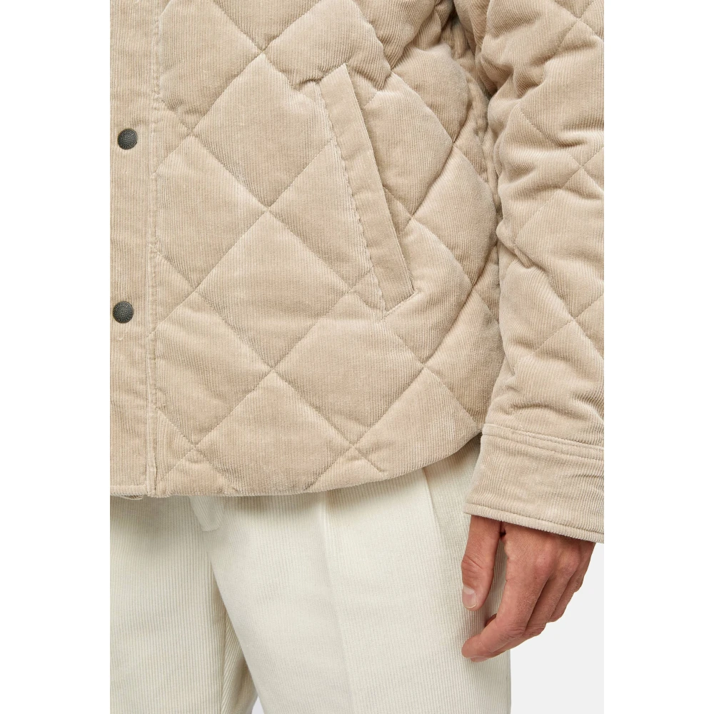 Boggi Milano Gewatteerde bomberjack van katoenen velours Beige Heren