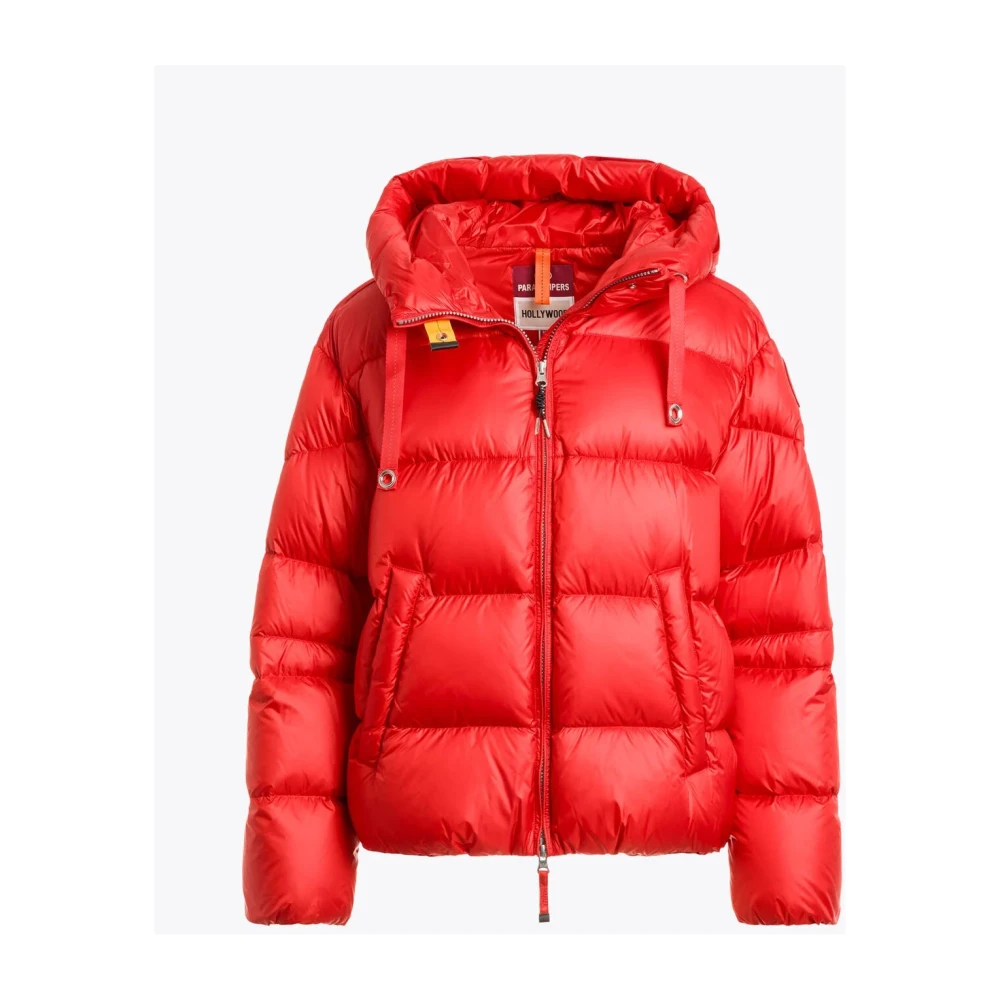 Parajumpers Korte rode donsjack met capuchon Red Dames