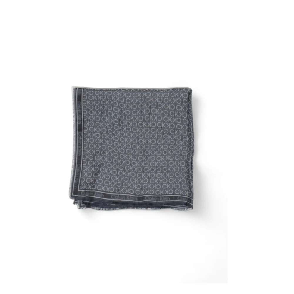 Calvin Klein Jacquard Sjaal Herfst Winter Collectie Black Dames