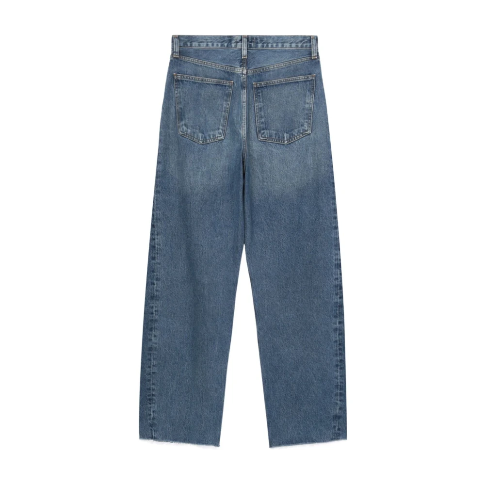 Agolde Blauwe Denim Straight Leg Jeans Blue Dames