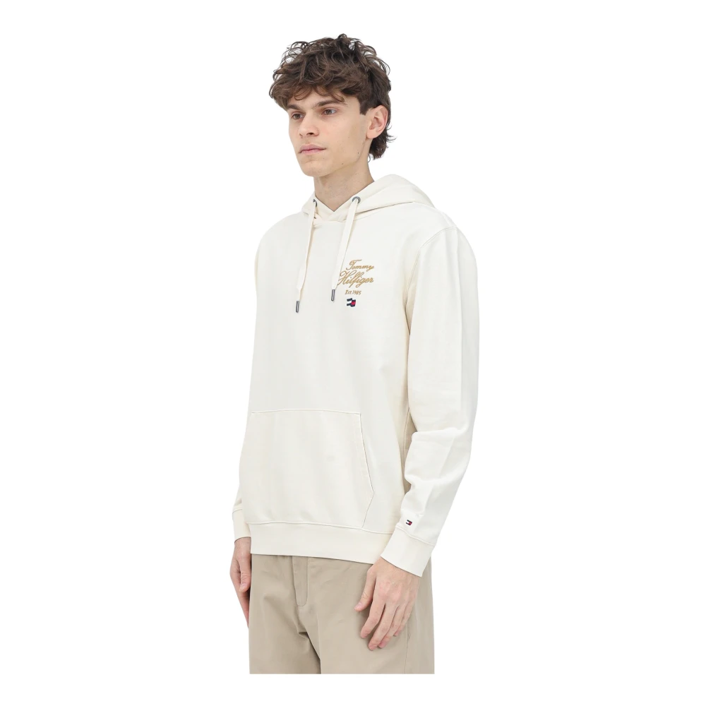 Tommy Hilfiger Beige Hoodie Minimalistisch Ontwerp Beige Heren