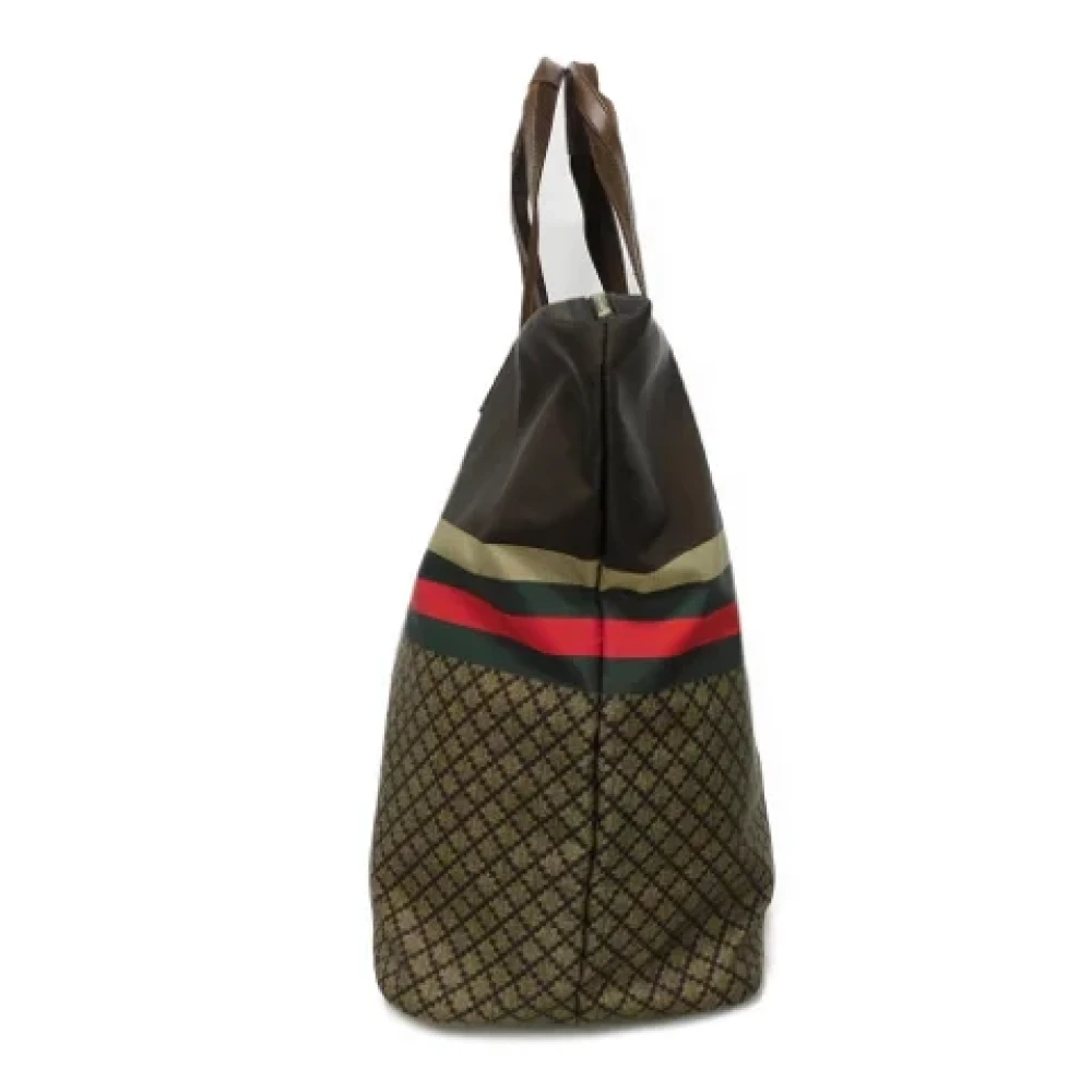 Gucci Vintage Pre-owned Nylon handbags Brown Dames