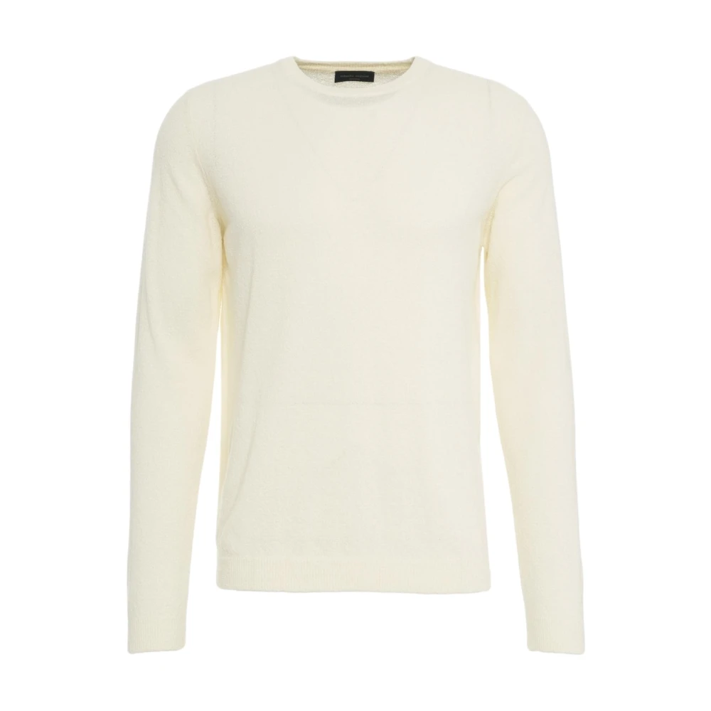 Roberto Collina Witte Crewneck Gebreide kleding Ss25 White Heren