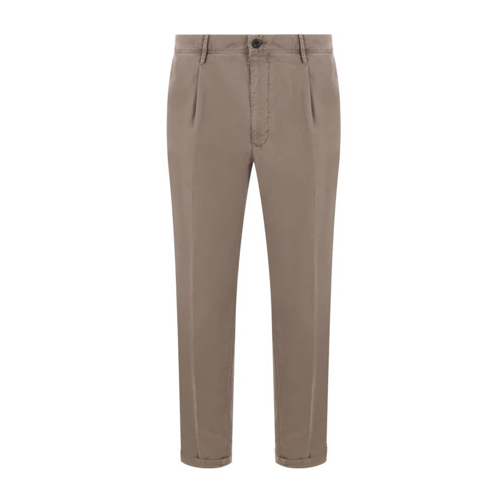 Incotex Bruine Stretchkatoenen Broek Beige Heren