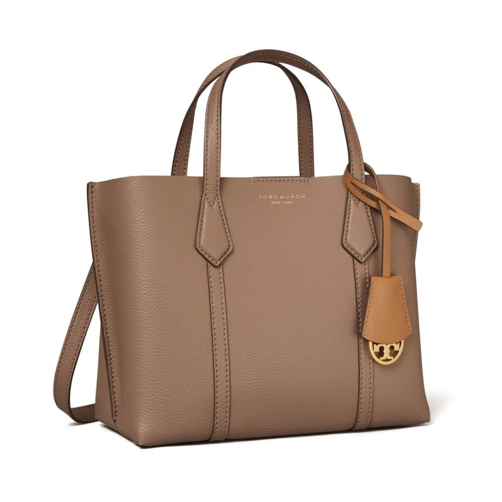 TORY BURCH Clam Shell Triple-Compartment Tas Brown Dames