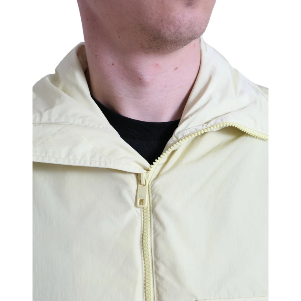 Dolce & Gabbana Elegante Gele Windbreaker Jas Yellow Heren