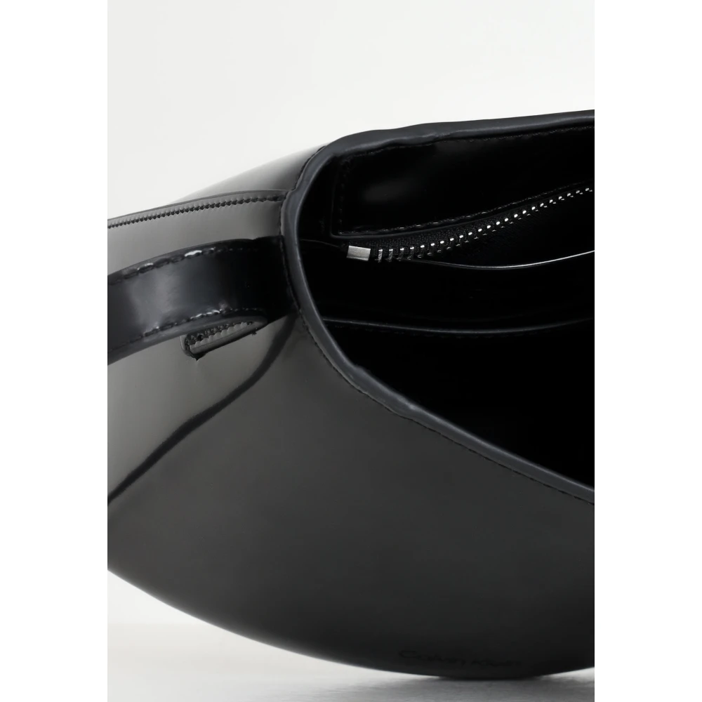 Calvin Klein Elegante Zwarte Schoudertas Black Dames