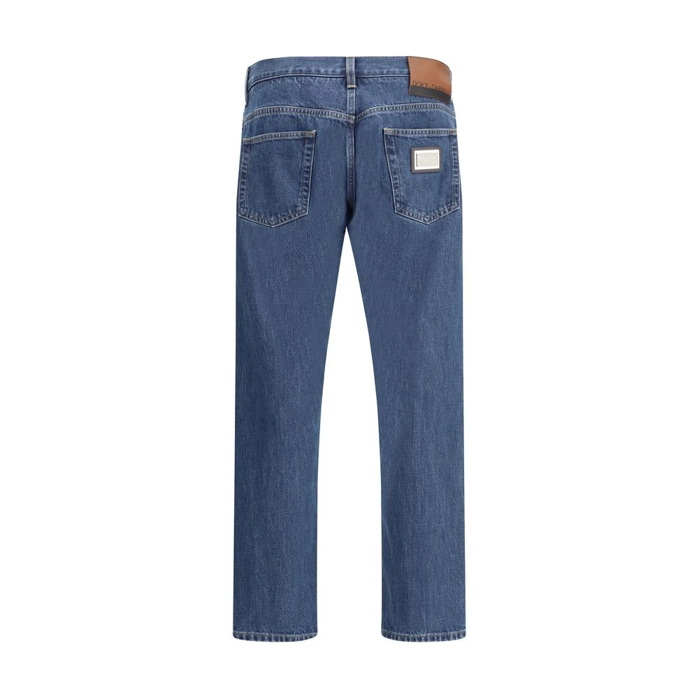 Dolce & Gabbana Straight Cut Five-Pocket Jeans Blue Heren