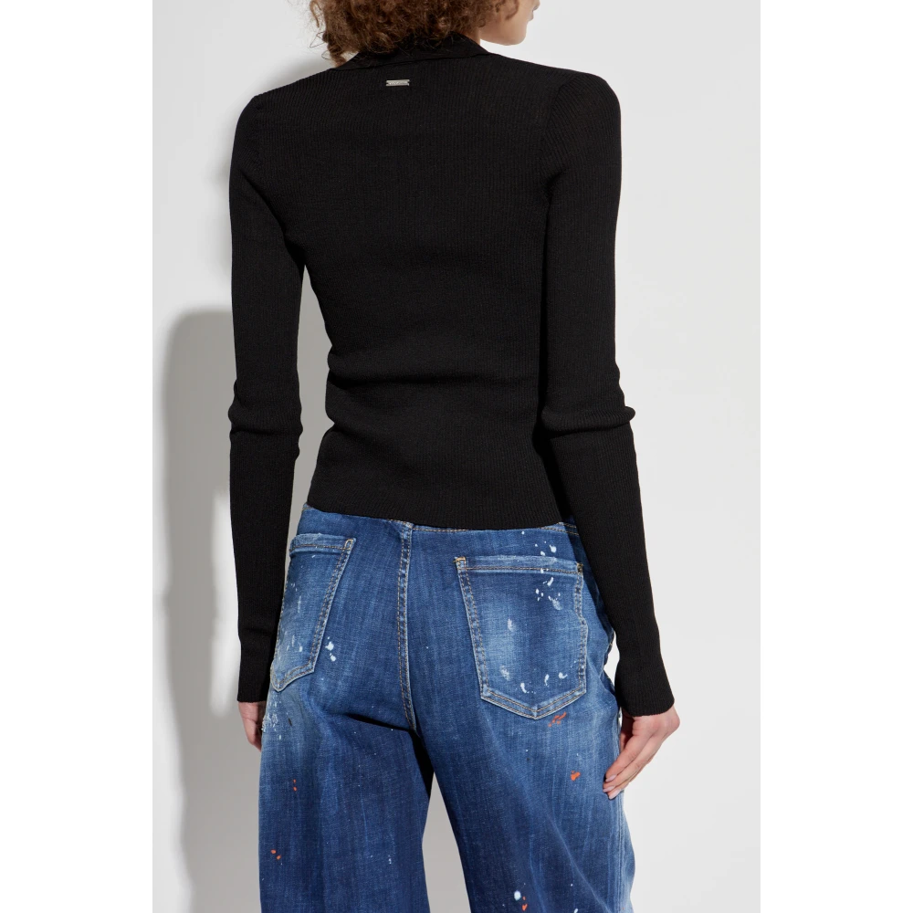 Dsquared2 Geribbelde cardigan Black Dames