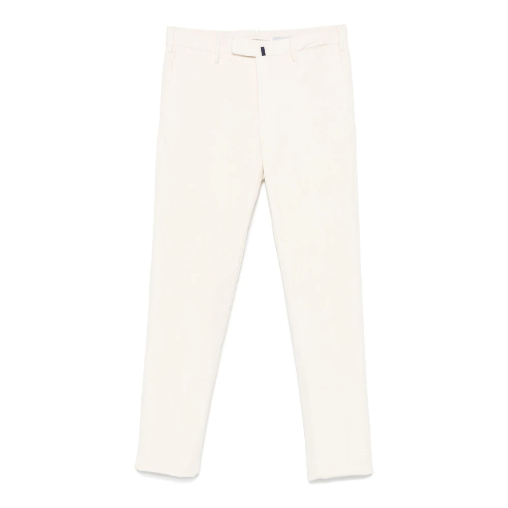 Incotex Witte Corduroy Broek Slim Fit White Heren