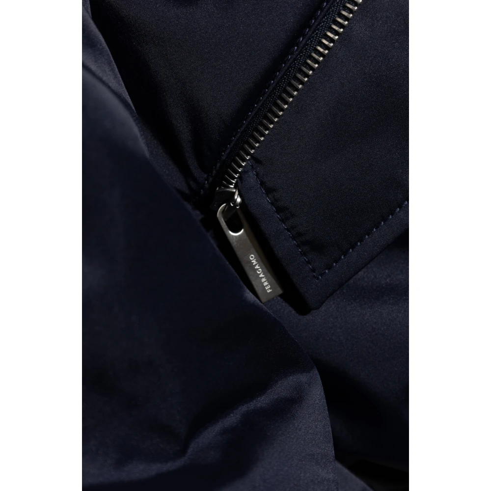 Salvatore Ferragamo bomberka stijl jas Blue Heren
