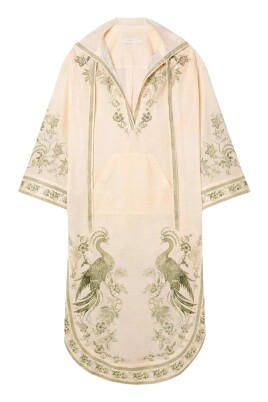 robe-midi-imprime-oiseaux-et-fleurs