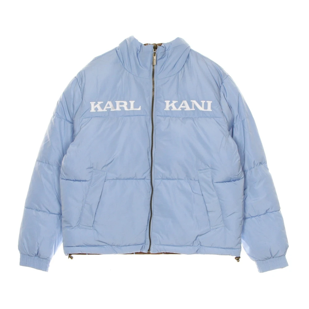 Karl Kani Omkeerbare Retro Puffer Jas Lichtblauw Bruin Blue Dames
