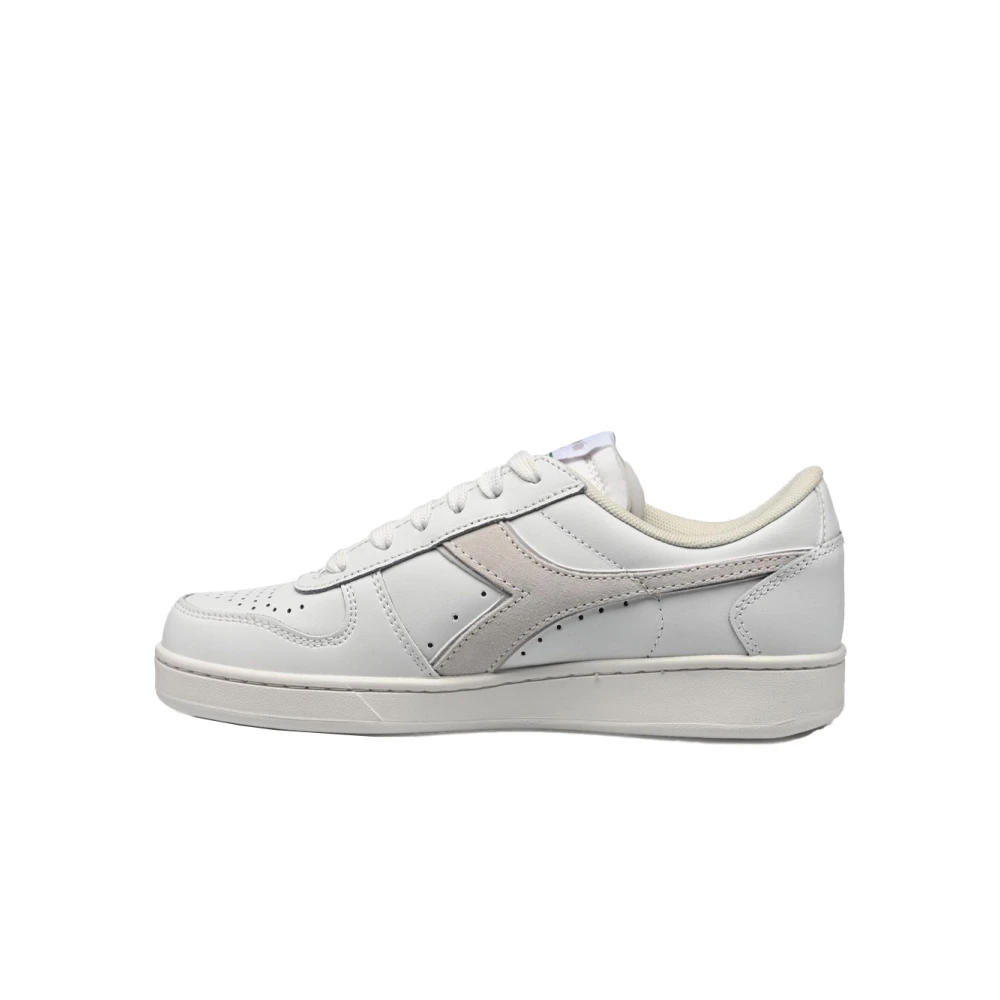 Diadora Men's White Leather Low Top Sneakers