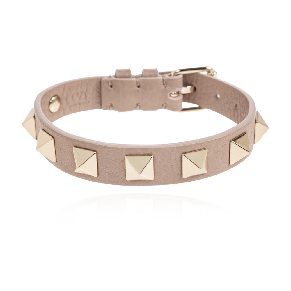 Valentino Garavani Rockstud Leather Bracelet - Female - Bracelets - Purple - One Size - Accessories